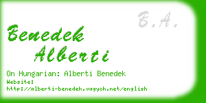 benedek alberti business card